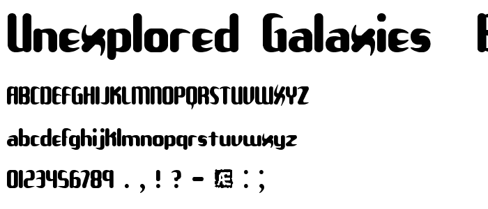 Unexplored Galaxies -BRK- font